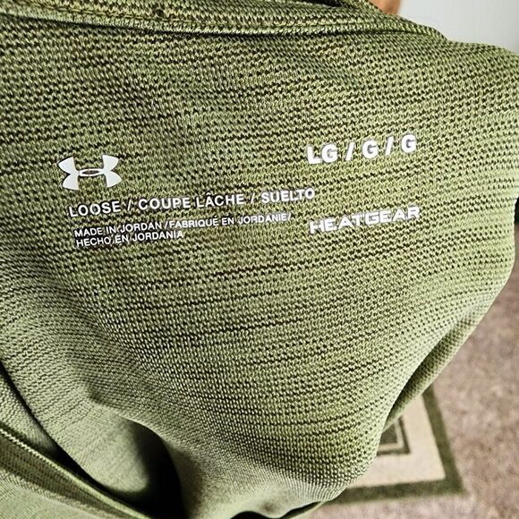 Under Armour T Shirt Mens L Taupe Heatgear Active Work Out Gym Short Sleeve - Picture 5 of 5